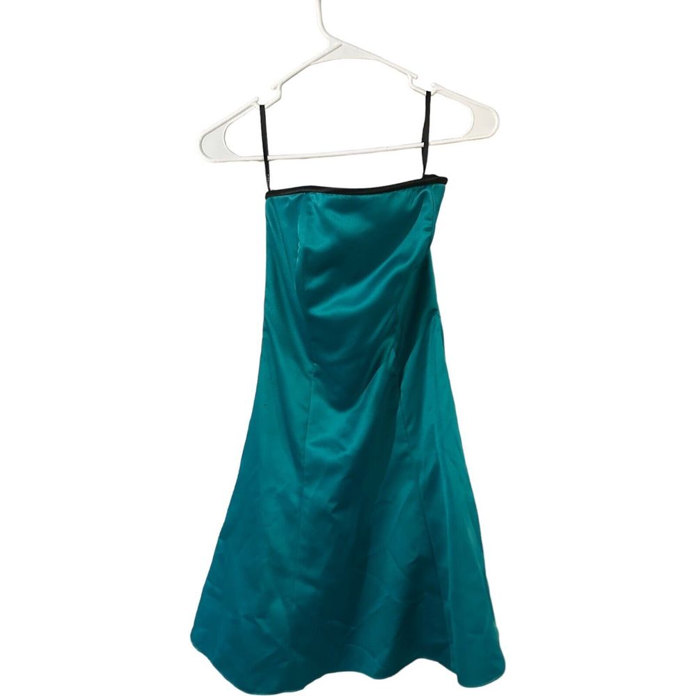Jessica McClintock Gunne Sax Women Size 3/4 Strapless Gown Prom Dress Teal Blue - Picture 9 of 16
